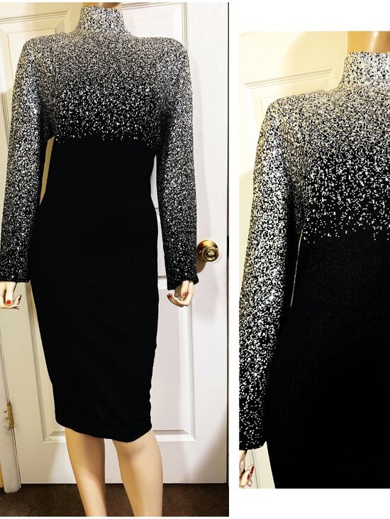St. John Dresses & Skirts - Excellent St John Ombre Silver to fading Black Evening Dress sz 12 WOW